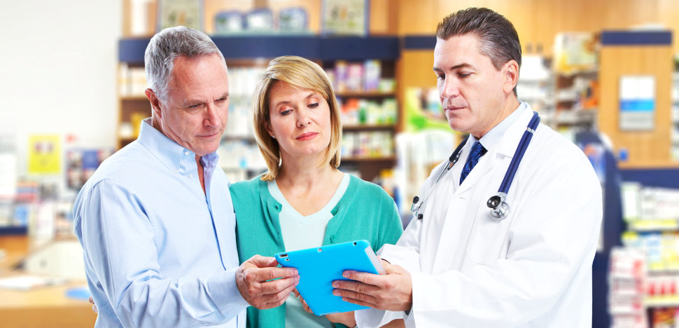 pharmacist assisting customer